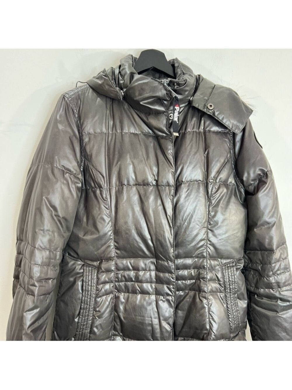 PAJAR Montreal grey green fur trim down parka winter coat M - Picture 6 of 15